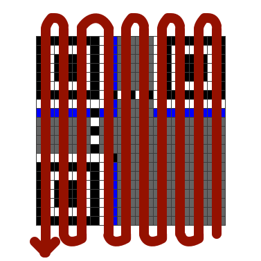 An illustration from Thonky.com that shows how data is encoded in a QR code