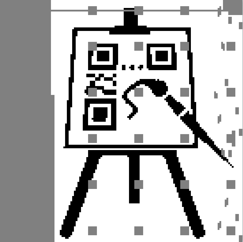 A design for a QR code that contains the My-QR.art logo