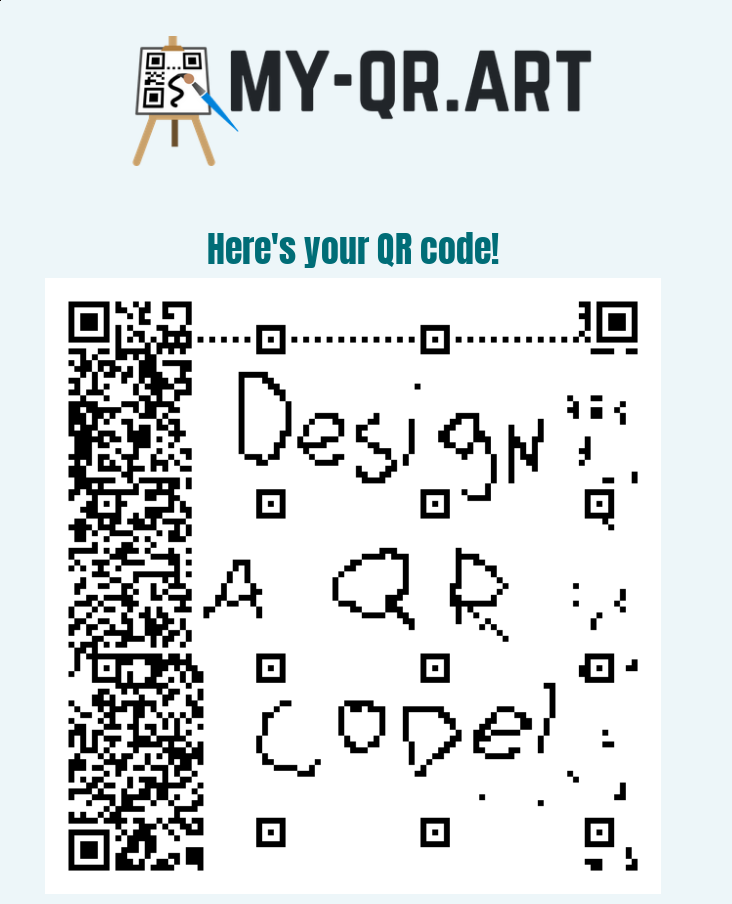 A screenshot of the success screen of My-QR.art