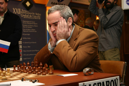 Garry Kasparov at Linares in 2005